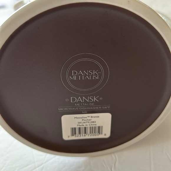 DANSK METTALISE BRONZE PITCHER NIB Crackle Microwave Dishwasher Serving Dining - Picture 8 of 12